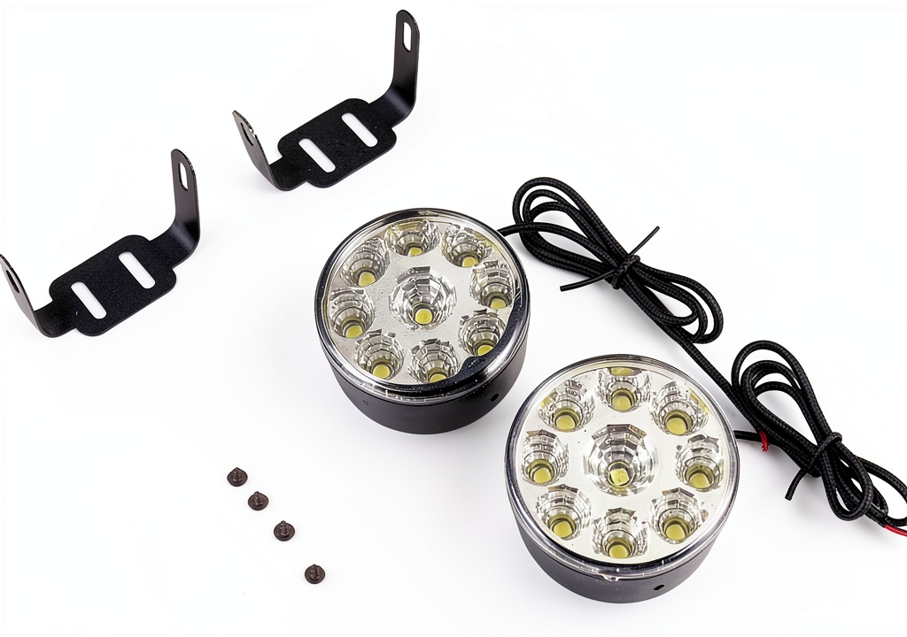 Installing Akozon Fog Light LED 9W Waterproof Front Lamp on a wooden workbench