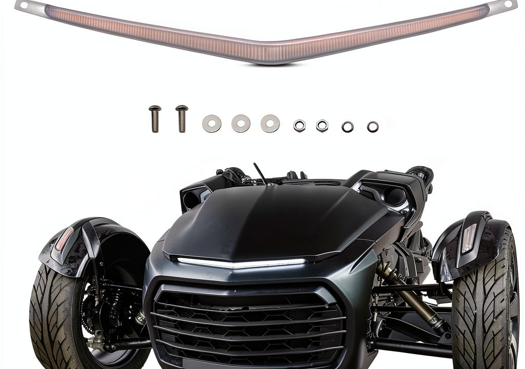 SAUTVS LED kit installed on a Can‑Am Spyder F3 at sunset