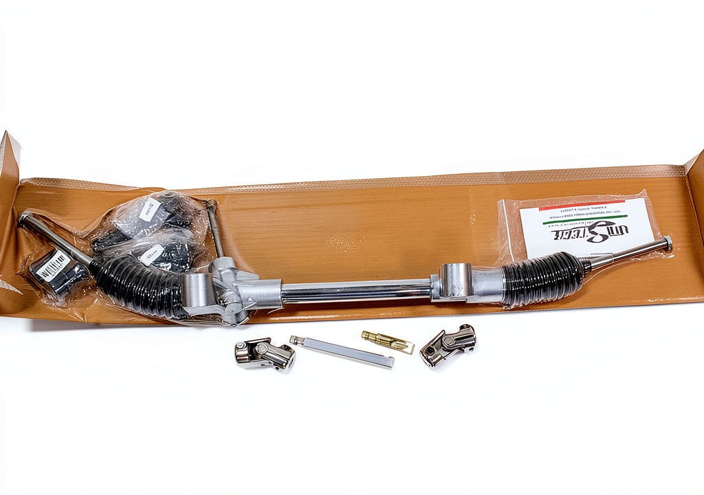 Unisteer rack pinion kit installed in a vehicle's steering system