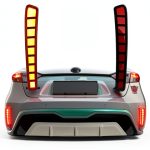 PGTOPONE Rear LED Bumper Reflector Set Black Red-0