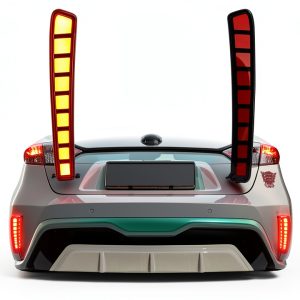 PGTOPONE Rear LED Bumper Reflector Set Black Red-0