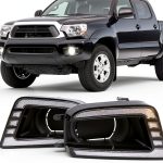 PGTOPONE Fog LED Lamp Set Black for Toyota Tacoma-0