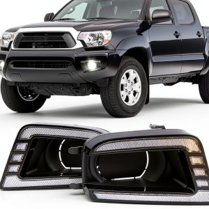 PGTOPONE Fog LED Lamp Set Black for Toyota Tacoma-0