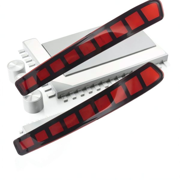 PGTOPONE Rear LED Bumper Reflector Set Black Red-2