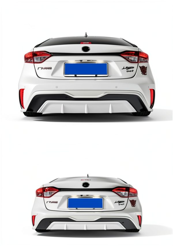 PGTOPONE Rear LED Bumper Reflector Set Black Red-4