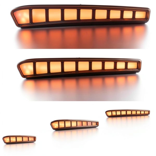 PGTOPONE Rear LED Bumper Reflector Set Black Red-3