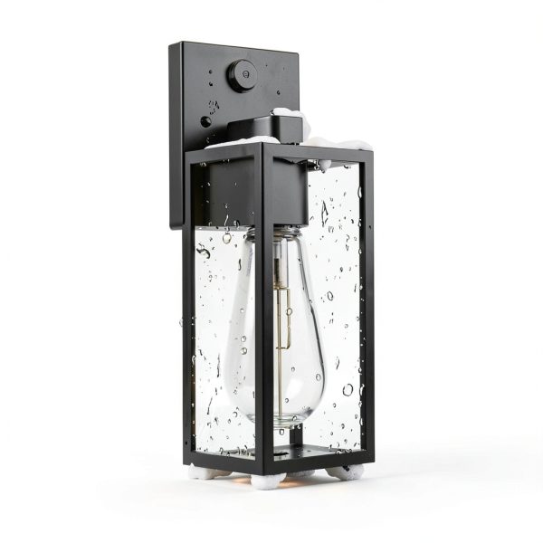 Motion Sensor Outdoor Light 2-Pack Mount 10.24'' Black Lantern-3