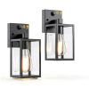 Motion Sensor Outdoor Light 2-Pack Mount 10.24'' Black Lantern-0
