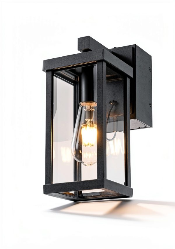 Dusk to Dawn Porch Lights JOKAONOTL Black Wall Mount with GFCI 11.8H-1